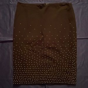 New black studded WHBM skirt
